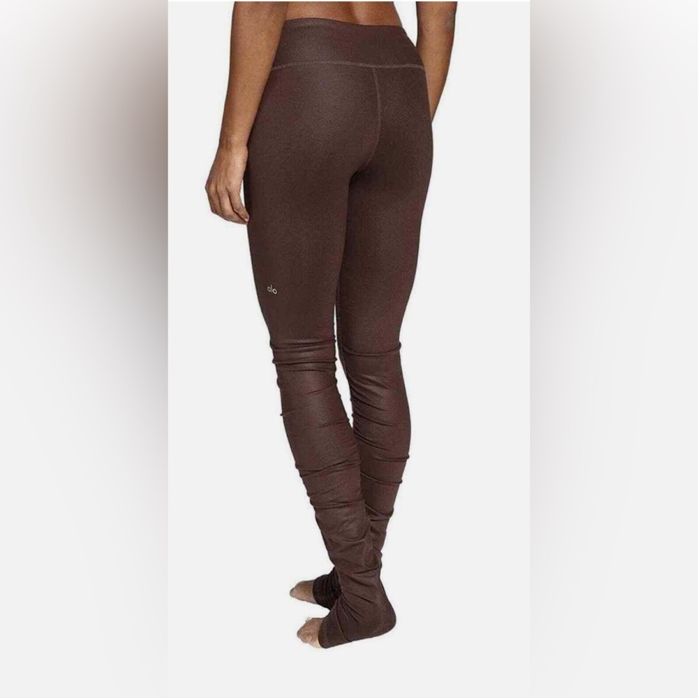 Alo Yoga Brown Goddess Leggings Size Small Smoothing Sweat Wicking Workout Gym - Picture 2 of 10